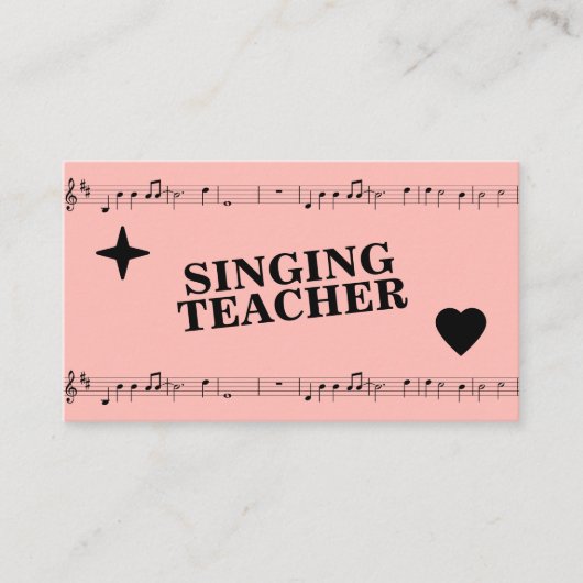 Carte De Visite Partition - Enseignant chantant (Devant)
