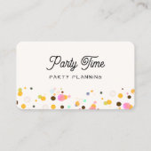 Carte De Visite Party Planner Cute Confetti (Devant)
