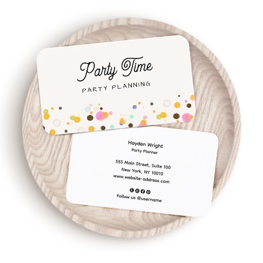 Carte De Visite Party Planner Cute Confetti
