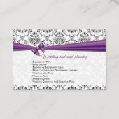 Carte De Visite Party & Wedding Planning and Coordination (Dos)