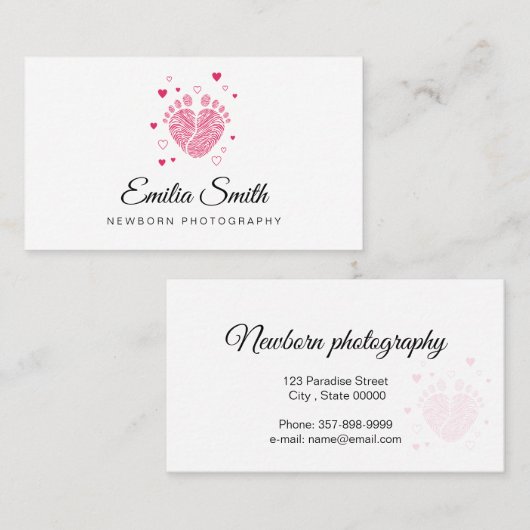 Carte De Visite Pas de bébé (Devant / Derrière)