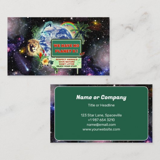 Carte De Visite Pas de planète B (Devant / Derrière)