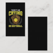 Carte De Visite Pas de pleurs dans le softball Jouer la fille Nièc (Devant / Derrière)