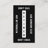 Carte De Visite Pas Mon Problème Retraite Drôle Retraite Verticale (Devant)