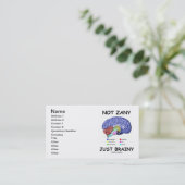 Carte De Visite Pas Zany juste Brainy (Humour d'anatomie du cervea (Debout devant)