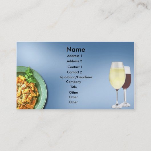 Carte de visite passé et vin (Devant)