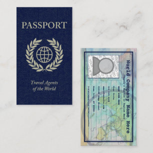 Carte De Visite passeport d'agents de voyage