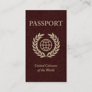 Carte De Visite passeport marron