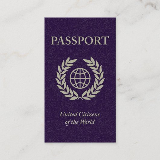 Carte De Visite passeport pourpre (Devant)