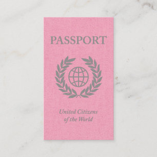 Carte De Visite passeport rose