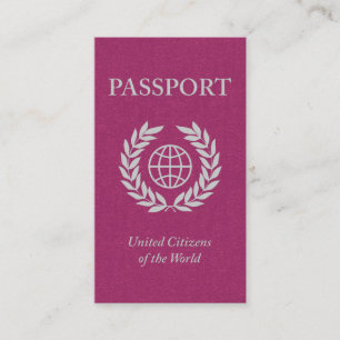 Carte De Visite passeport rose