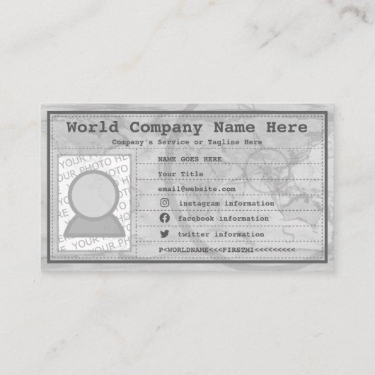 Carte De Visite passeport rose avec liens vers les médias sociaux (Dos)