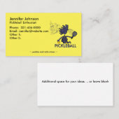 Carte de visite passionné de Pickleball (Devant / Derrière)
