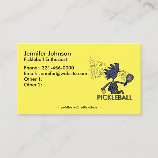Carte de visite passionné de Pickleball (Devant)
