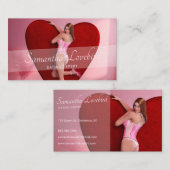 Carte De Visite Passionnée Saint Valentin fille dans un corse (Devant / Derrière)