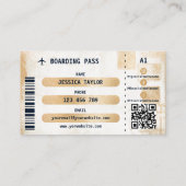 Carte De Visite Passport Travel Agent World Map Boarding Pass (Dos)