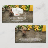 Carte De Visite Pastas sur table | Toque (Devant / Derrière)