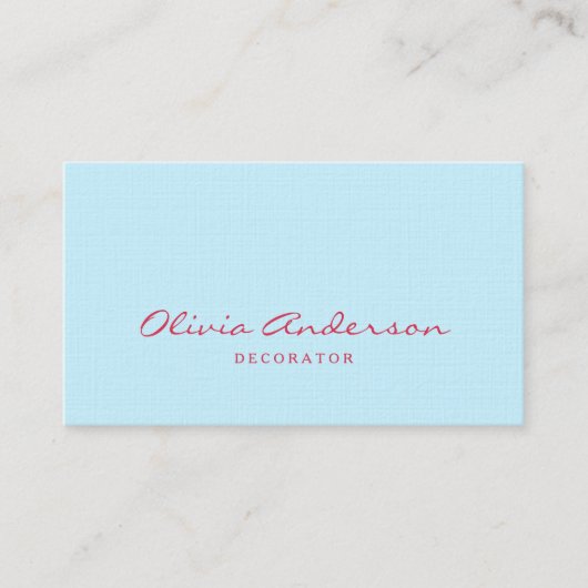Carte De Visite Paste sky blue minimalistic (Devant)