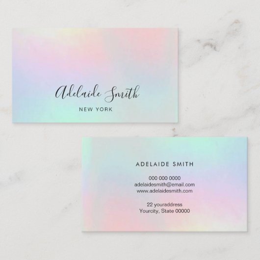 Carte De Visite pastel (Devant / Derrière)