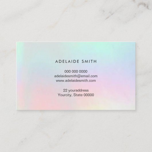 Carte De Visite pastel (Dos)