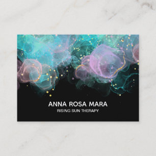 Carte De Visite *~* Pastel AP46 Parties scintillant d'or Logo Abst