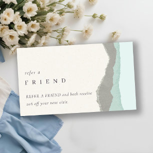 Carte De Visite Pastel Aqua Grey Kraft Mountain Référer un ami