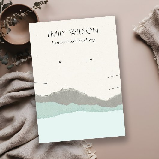 Carte De Visite Pastel Aqua Kraft Collier d'apprentissage de la mo