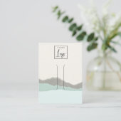 Carte De Visite Pastel Aqua Kraft Mountain Wair Clip Display (Debout devant)