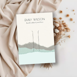 Carte De Visite Pastel Aqua Kraft Mountain Wair Clip Display