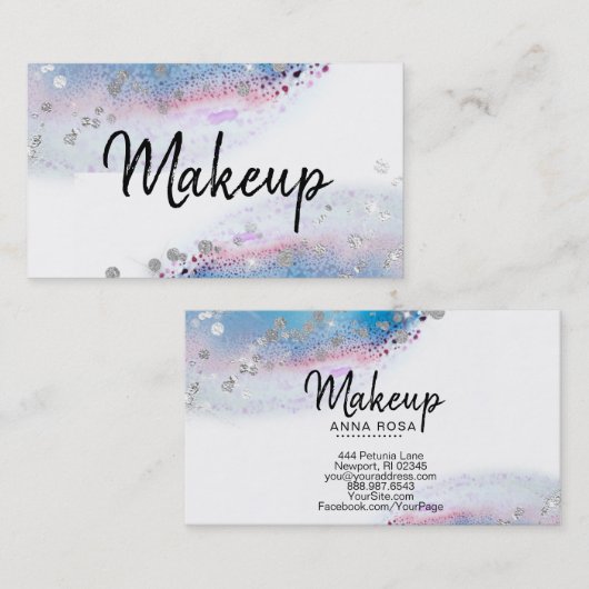 Carte De Visite ** Pastel Aquarelle Abstraite = Parties scintillan (Devant / Derrière)