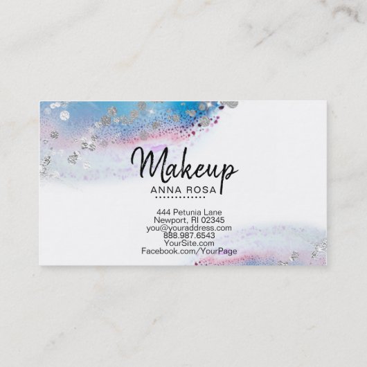 Carte De Visite ** Pastel Aquarelle Abstraite = Parties scintillan (Dos)