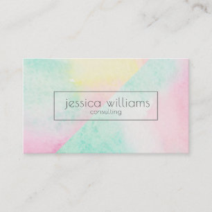 Carte De Visite Pastel Aquarelles Papier Texture géométrique