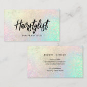 Carte De Visite pastel arc-en-ciel et mousse d'or FAUX texture (Devant / Derrière)