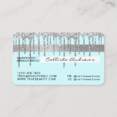 Carte De Visite Pastel Bébé Bleu Parties scintillant Argent Drives (Dos)