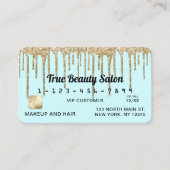 Carte De Visite Pastel Bébé Bleu Parties scintillant d'or Drives C (Devant)