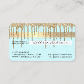 Carte De Visite Pastel Bébé Bleu Parties scintillant d'or Drives C (Dos)