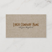 Carte De Visite Pastel Beige Natural Linen Burlap Tissu Look (Devant)