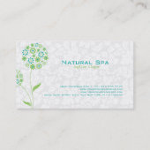 Carte De Visite Pastel Blanc Vert Et Bleu Floral Design (Dos)