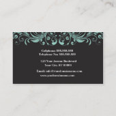 Carte de visite Pastel Blue & Black Damask (Dos)