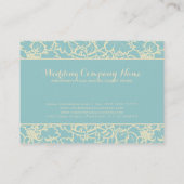 Carte De Visite Pastel Blue Et Creme Floral Damas (Dos)