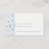 Carte De Visite Pastel Blue Fleur sauvage Aquarelle Crest Monogram (Dos)