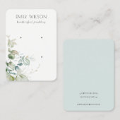 Carte De Visite Pastel Blue Green Foliage Bunch 2 Écran d'oreille (Devant / Derrière)