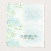 Carte de visite Pastel Blue Green Spring Blossom (Extérieur déplié)
