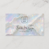 Carte De Visite Pastel Blue Opal Aesthetic Background (Devant)