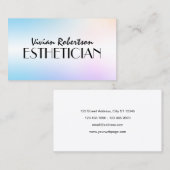 Carte De Visite Pastel blue purple faux metallic esthetician (Devant / Derrière)