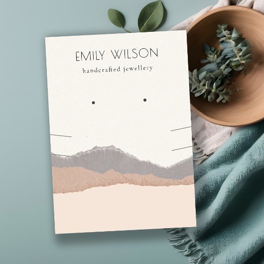 Carte De Visite Pastel Blush Kraft Mountain Wave Earring Collier