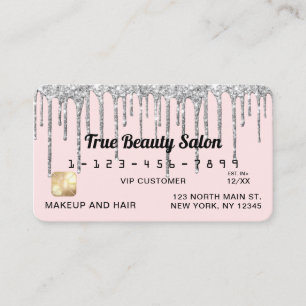 Carte De Visite Pastel Blush rose argent Parties scintillant Drive