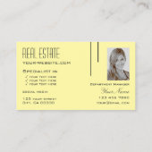 Carte De Visite Pastel clair jaune avec logo et photo professionne (Dos)