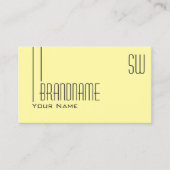 Carte De Visite Pastel clair jaune avec Monogramme professionnel (Devant)