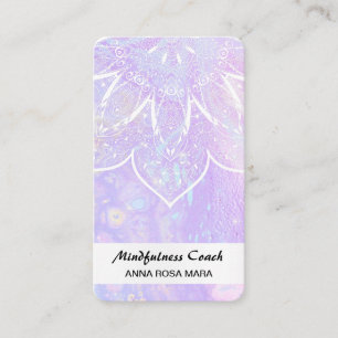 Carte De Visite *~* Pastel Code QR Abstrait Mandala Foil AP2